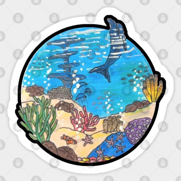 Under the Ocean Sticker by happyyypotatoo